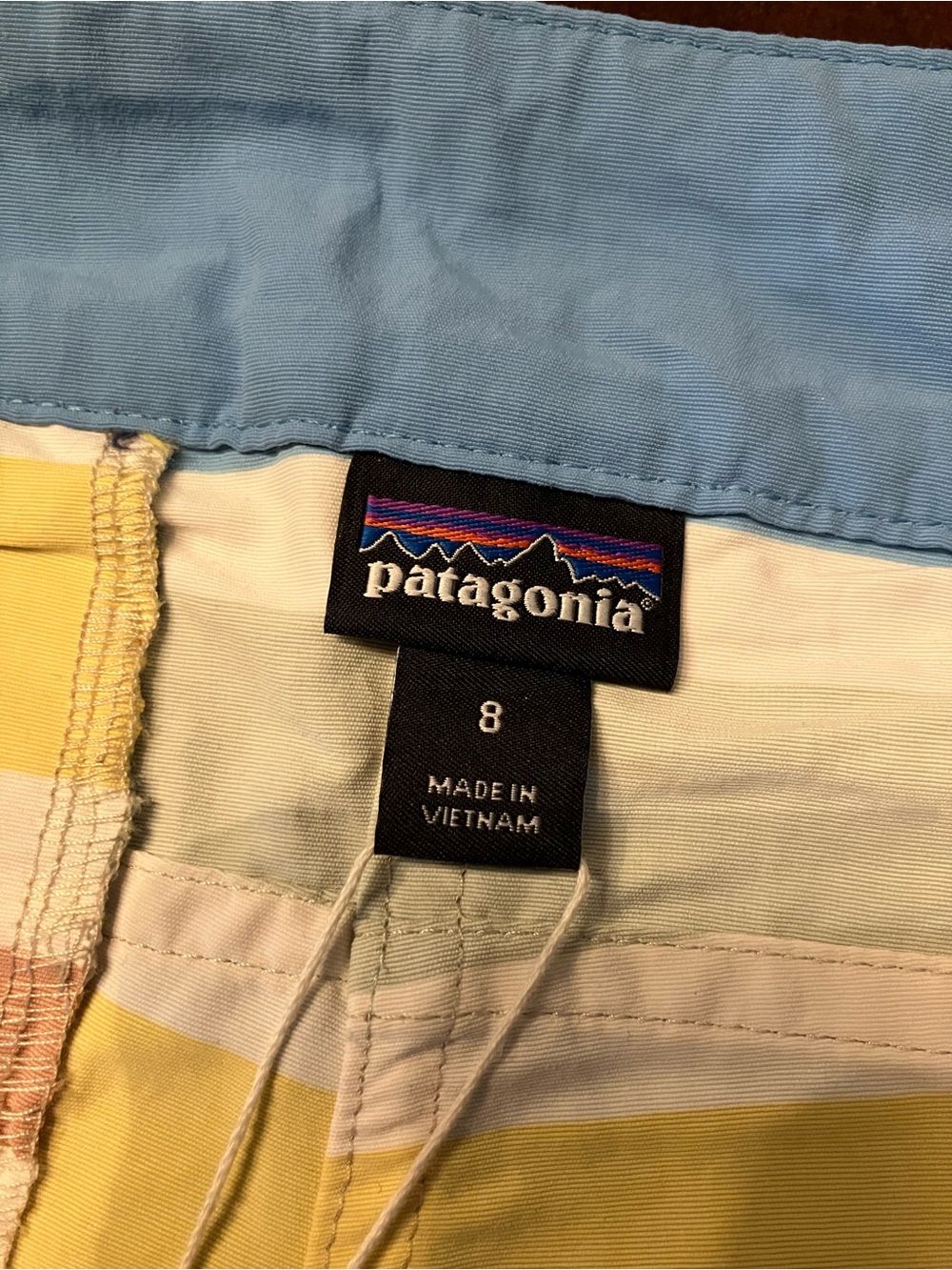 NWT Women’s Patagonia Wavefarer Boardshorts with 5” inseam, striped pattern - Picture 2 of 5
